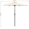 Duży parasol ogrodowy skośny łamany z korbą 6 żeber beżowy 270 cm MultiGarden